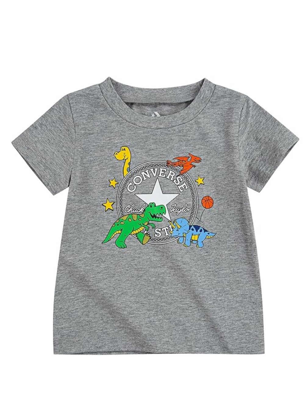 Converse Boys Short Sleeve DIY T-Shirt (Little Kids) Dark Grey 7 Little Kid